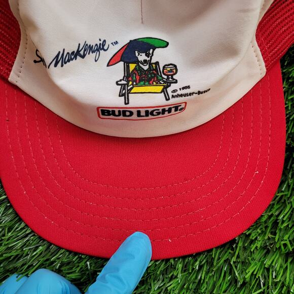 Vintage 1985 Spuds MacKenzie Bud Light Trucker Hat Snapback Made in USA 80s - Picture 6 of 10